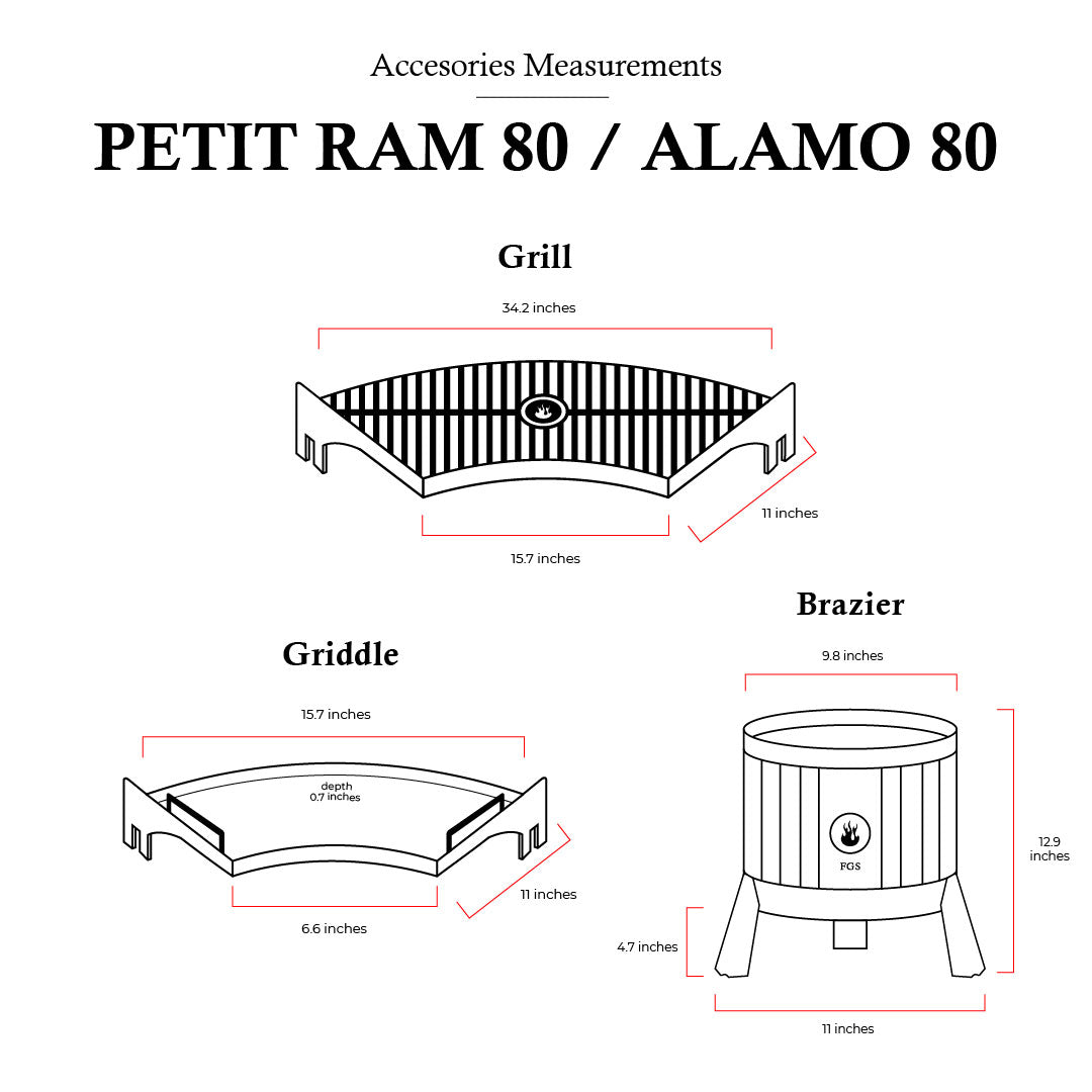 ALAMO 80 Rust Finish Grill – Compact Rustic Steel BBQ with Prep Table | Freestanding Open Fire Grill