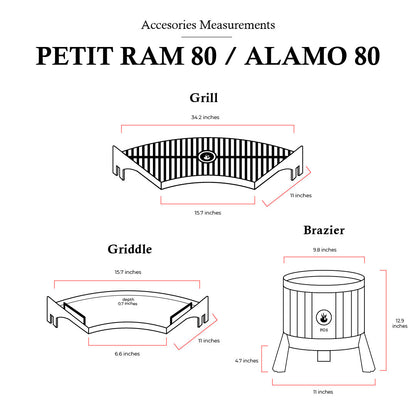ALAMO 80 Rust Finish Grill – Compact Rustic Steel BBQ with Prep Table | Freestanding Open Fire Grill