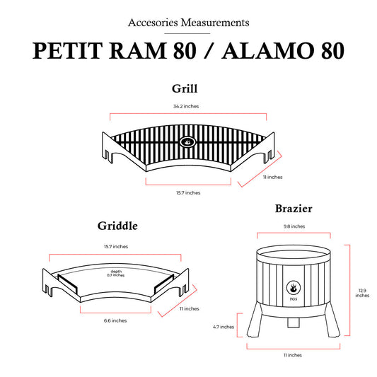 ALAMO 80 Rust Finish Grill – Compact Rustic Steel BBQ with Prep Table | Freestanding Open Fire Grill