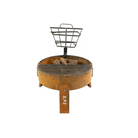 OpenFire Pit 75 Rust Finish – Rustic Steel Outdoor Fire Pit for Warmth & Cooking