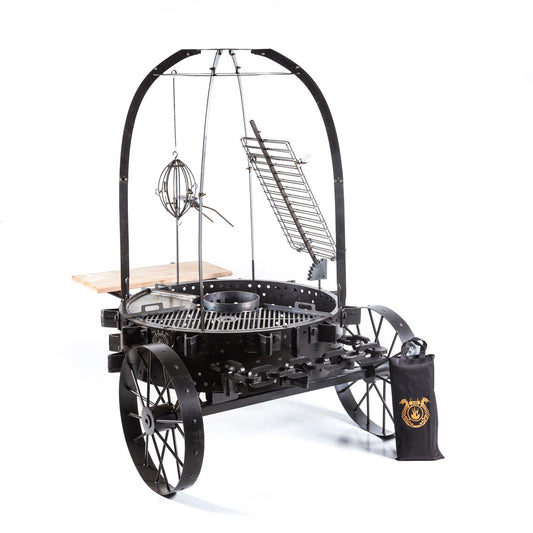 RODEO PRO Rust Finish Heavy-Duty Grill – Large Rustic BBQ for Entertaining | Freestanding Open Fire Grill