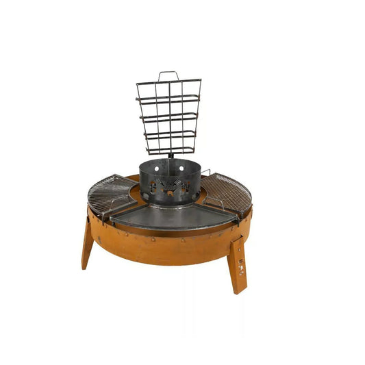 OpenFire Pit 120 Rust Finish – Extra Large Rustic Fire Pit for Gatherings
