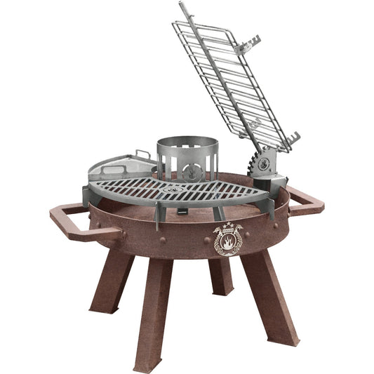 PETIT RAM 80 Rust Finish Small Grill – Rustic & Portable BBQ | Freestanding Open Fire Grill