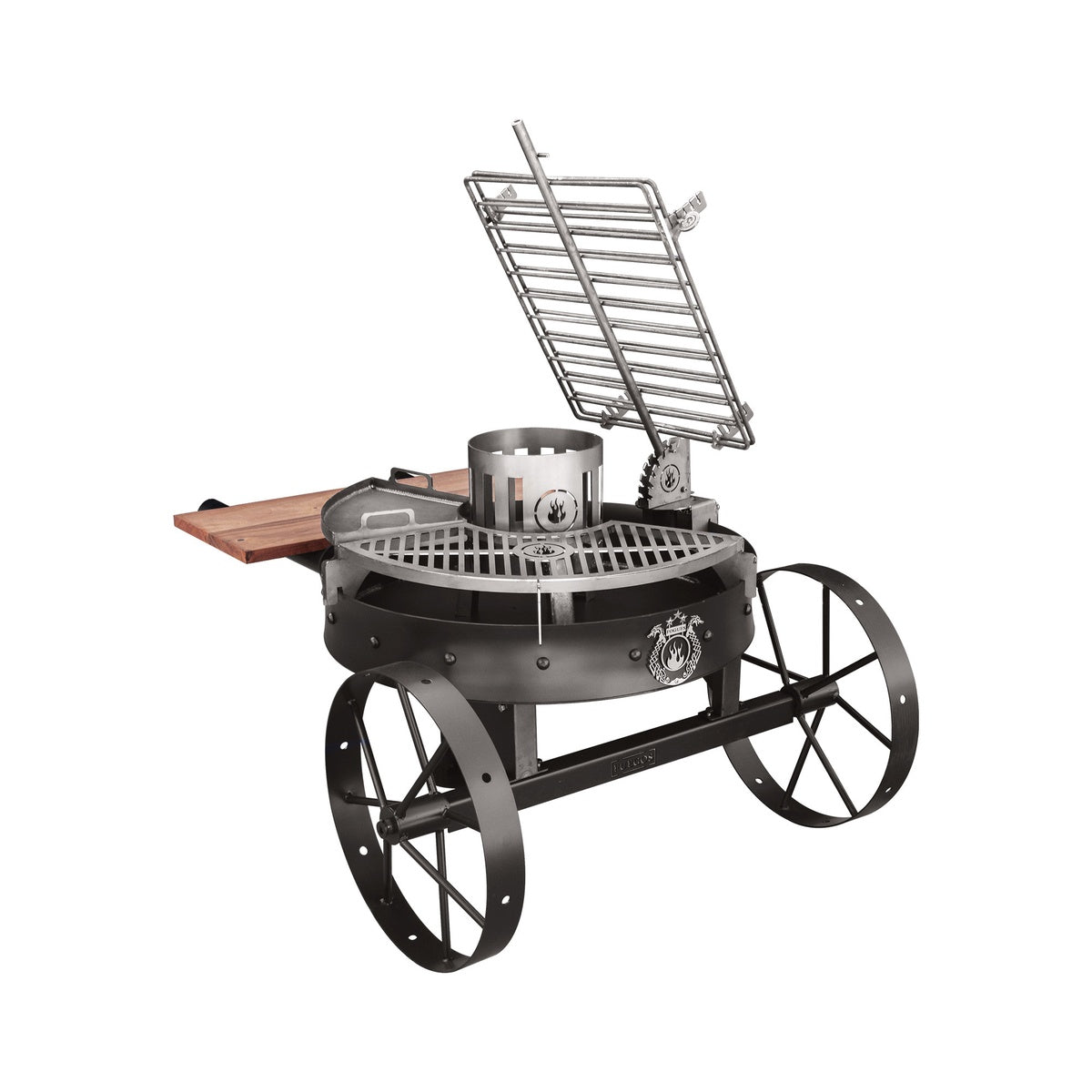 ALAMO 80 Full Black Grill – Durable Black-Coated Compact BBQ Grill | Freestanding Open Fire Grill