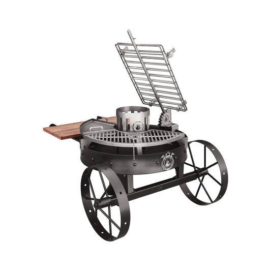 ALAMO 80 Full Black Grill – Durable Black-Coated Compact BBQ Grill | Freestanding Open Fire Grill