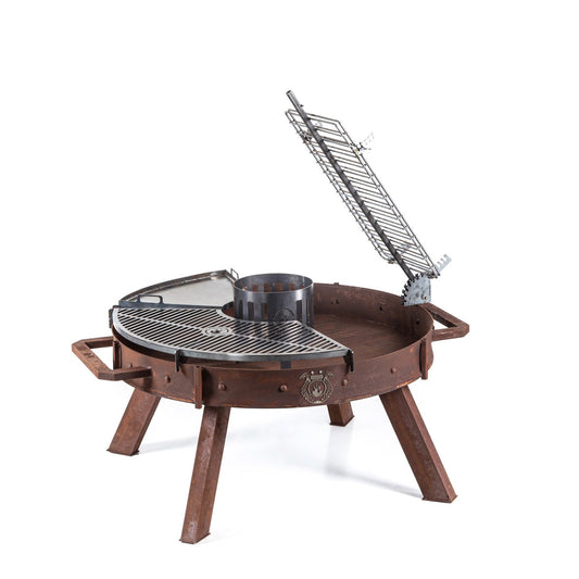 RAM 120 Rust Finish Large Grill – Spacious & Durable Outdoor BBQ | Freestanding Open Fire Grill